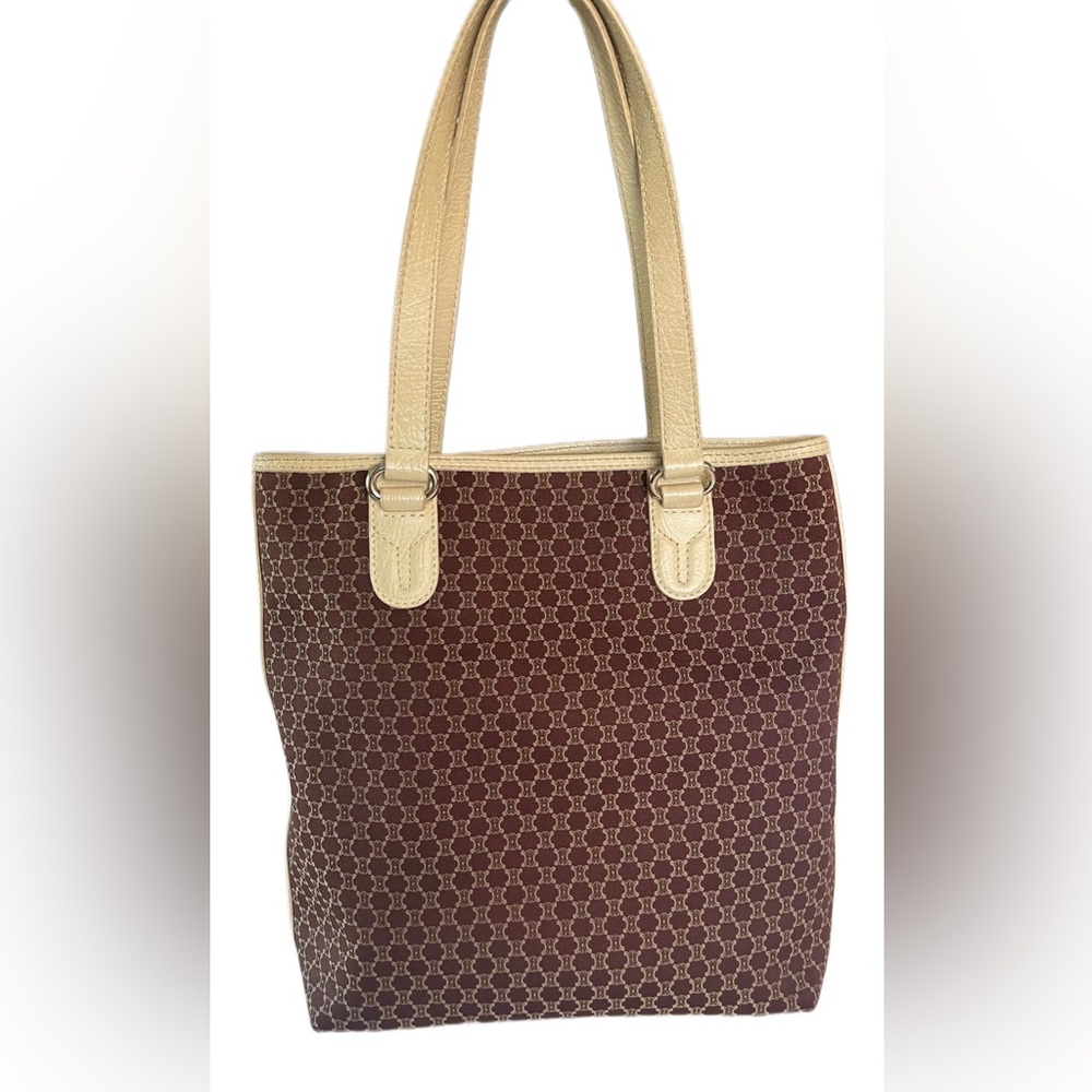 Vintage Rare Celine Macadam Small Brown Canvas Shoulder Bag - Picture 6 of 17
